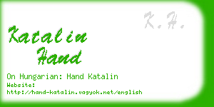katalin hand business card